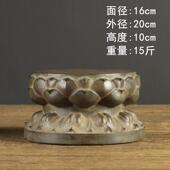 山西古建筑天然青石整料彷古雕刻莲花座石鼓摆件茶台壶垫石墩底座