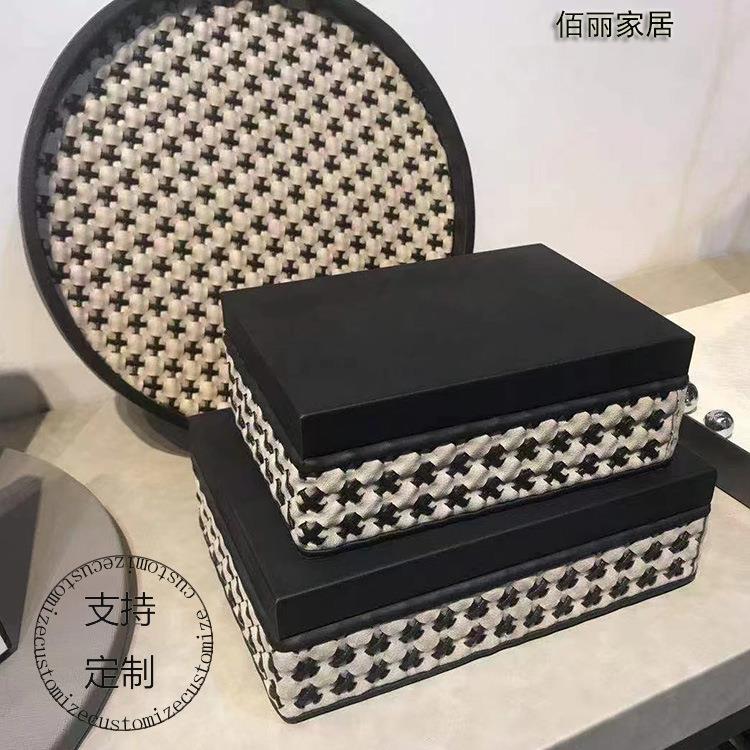 经典手工编织木质首饰盒民宿展厅酒店样板间首饰盒摆件饰品