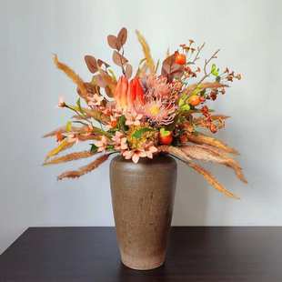 M271橘色暖色系样板间仿真花束手札假花批发欧式 派对商务洽谈