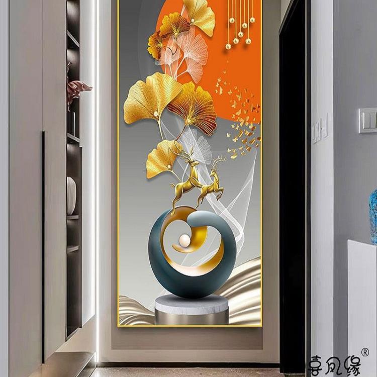 玄关自粘装饰现代贴画入户3d壁画卫生间门过道画贴纸墙贴画客厅图片