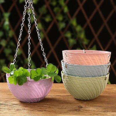 Balcony Chain Hanging Planters Flower Pot Basket Imitation