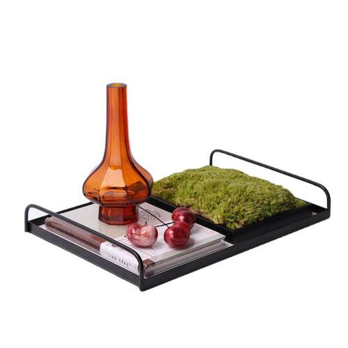创意新中式禅意陶瓷茶具金属托盘套装组合桌面摆件博古架书房摆设