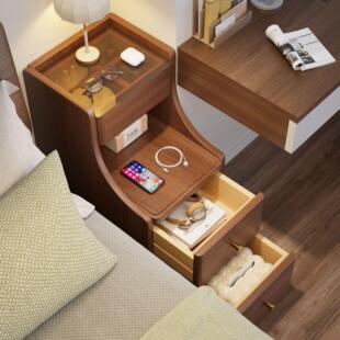 床头柜可移动小型家用卧室超窄夹缝床边柜轻奢高级感收纳储物柜子