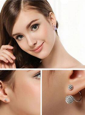 Crystal Ball Earrings with Back Hanging Fashion Earrings