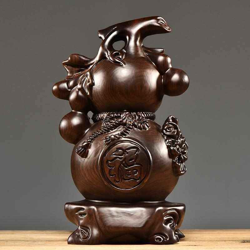 黑檀实木雕刻葫芦摆件客厅家居办公室桌面装饰玄关摆设开业送礼品,家居饰品,木雕,淘宝优惠券,粉丝福利购,淘宝优惠卷