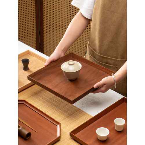 日式胡桃木托盘家用茶点盘茶奉茶盘茶杯餐厅咖啡收纳盘实木餐盘大