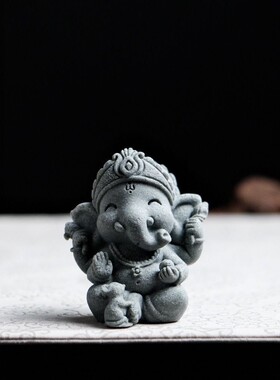 禅意象神摆件象鼻神跨境泰国风格印度象头神装饰品艺术大象摆件AI