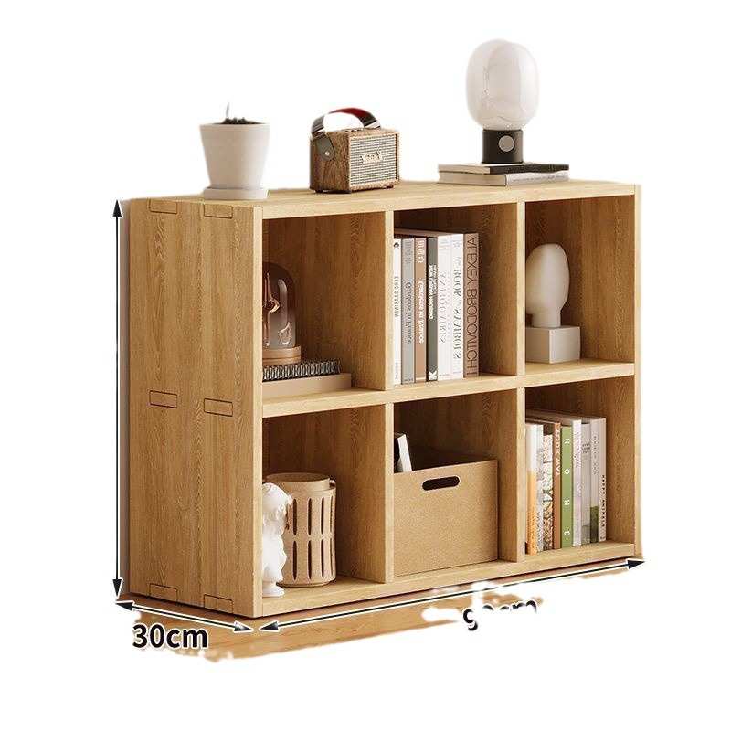 实木落地置物架书架靠墙自由组合格子柜儿童书架客厅储物柜书柜子