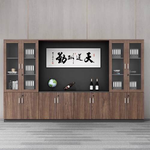 玻璃档案柜资料柜文件柜6门家具办公柜木质书柜带锁安全工厂直销
