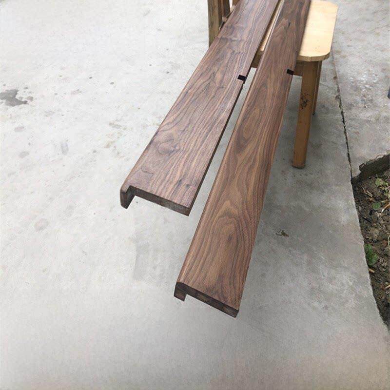 北美黑胡桃窗台板凸窗边实木板原木加工木制定制桌面