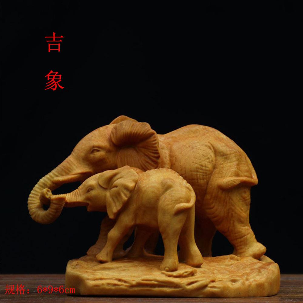 黄杨木吉祥大象摆件不求人挠痒神器创意家居装饰品动物木质工艺品