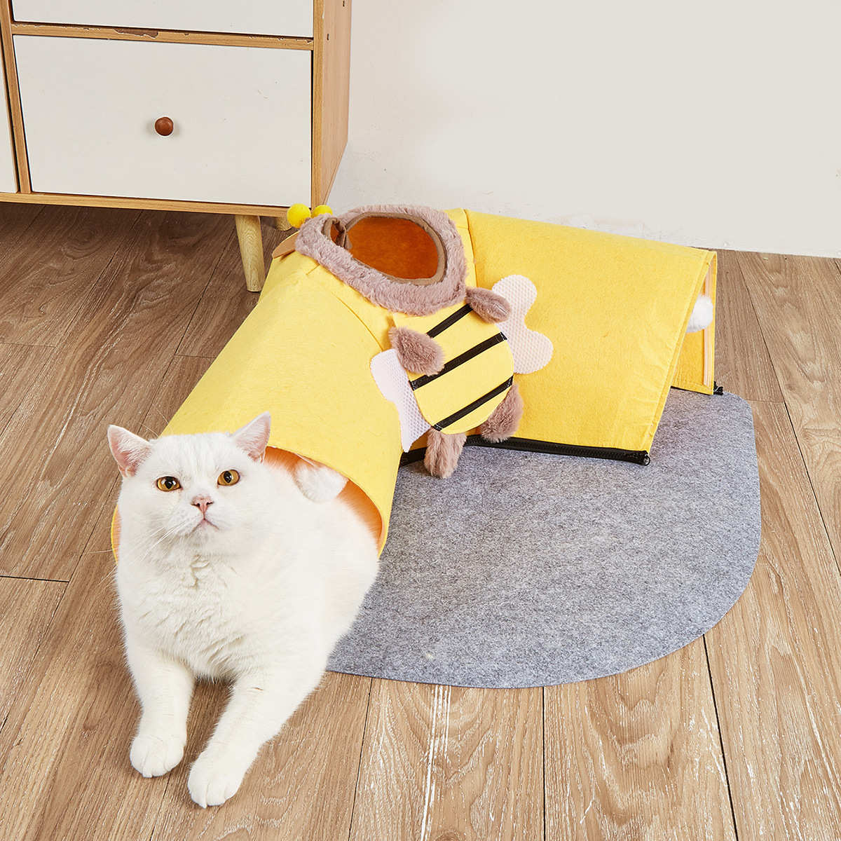厂家批发 毛毡隧道猫窝可拆卸半封闭宠物窝四季可用耐磨耐抓猫窝