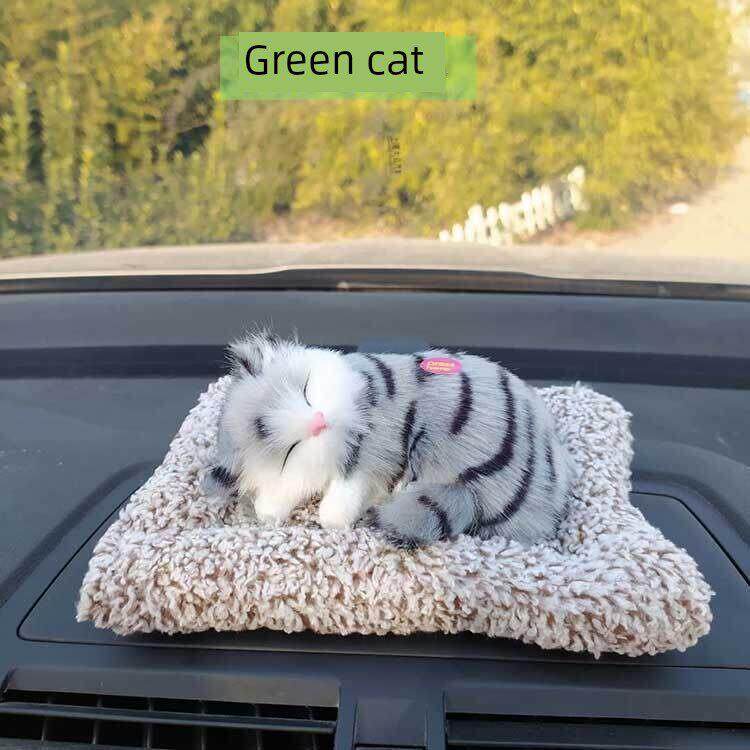 会叫活性炭仿真猫公仔猫咪玩偶模型汽车竹炭包新房除甲醛可爱摆件