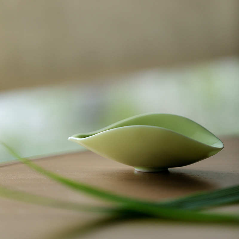 束刻玉瓷单色釉茶则功夫茶具高颜值陶瓷茶醒花瓣茶荷茶拨茶道配件