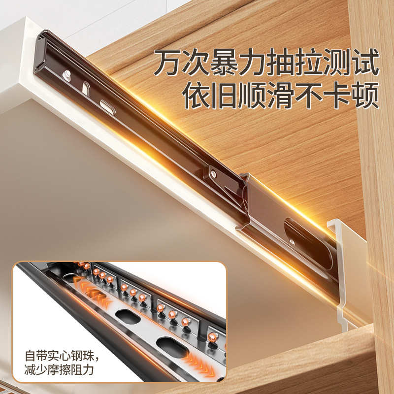 不锈钢抽屉式伸缩拉篮碗碟架免打孔厨房橱柜抽拉碗碟收纳沥水架子