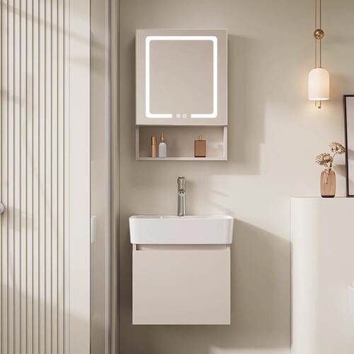 小户型防水蜂窝铝浴室柜组合太空铝窄边陶瓷一体洗手盆洗漱台