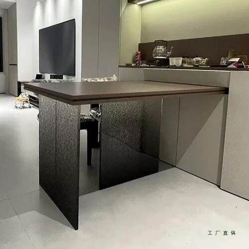 渐克变亚力石头纹桌腿支架吧台水餐647支撑桌茶几岛台一字型空心