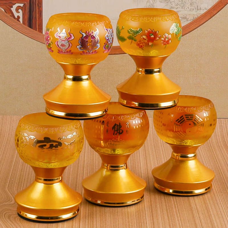 酥油灯底座琉璃烛台坐家用蜡烛台座烛台供灯佛前供佛灯架灯盏摆件