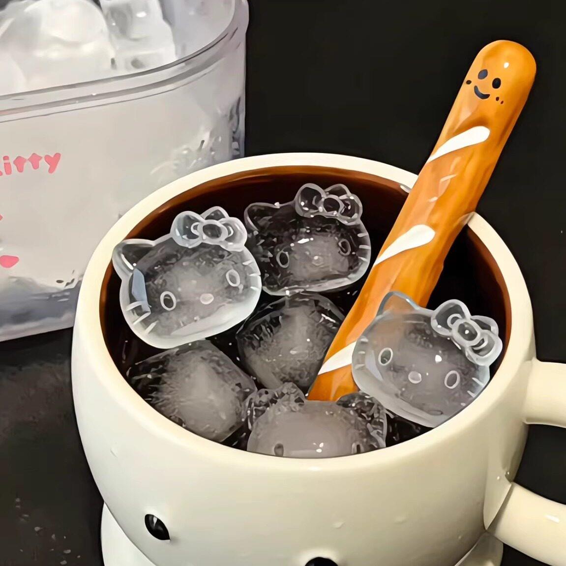 可爱猫咪冰块模具家用食品级自制卡通冰格冷冻神器分格硅胶储冰盒图片