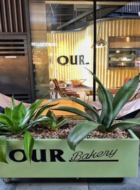 户外可移动铁艺花箱组合our bakery花槽露营风外摆万向轮花盆定制