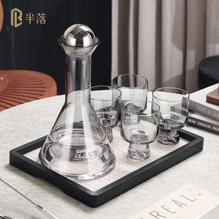 简约烟灰酒具套装 精品半落欧式 水晶玻璃葡萄酒醒酒器家用轻奢创意