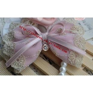 双边对称宽金丝线diy头饰配料花边 蝴蝶结刺绣蕾丝条纶网纱辅料