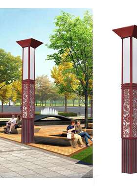 道新中式景方形景观观灯户外LD庭院灯3米园E4林小区路照明米方形