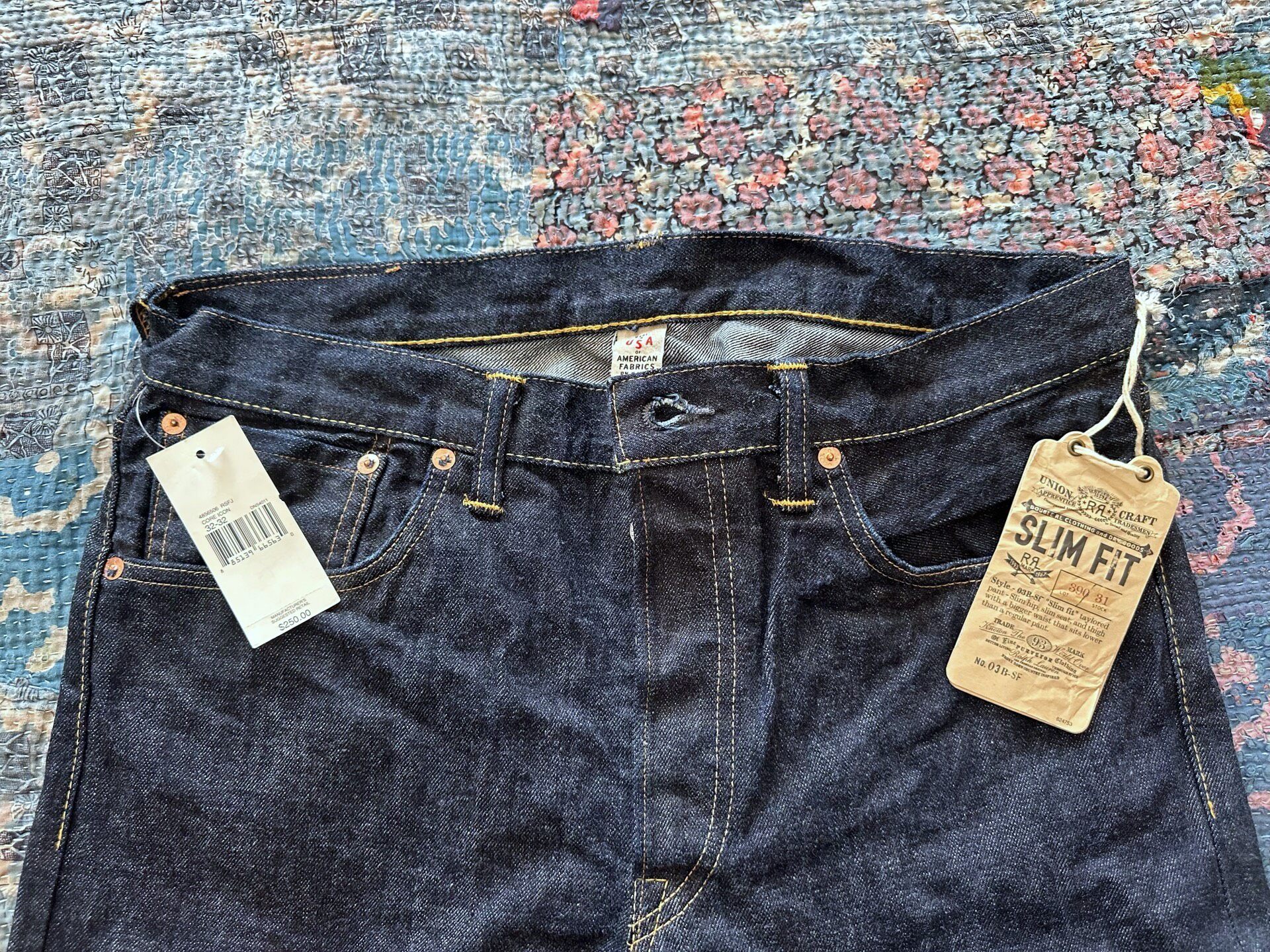 RRL Raw Denim Slim Fit Jeans — back
