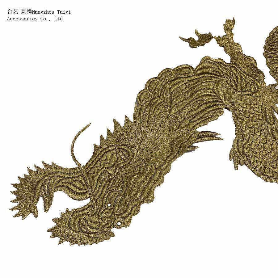 diy刺绣中国龙金丝大号中国风补丁贴点缀衣服时尚装饰贴花补洞贴