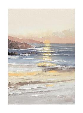 日出方关油东画饰画现代简约客WER-43F装厅卧室挂画风景纯手玄绘