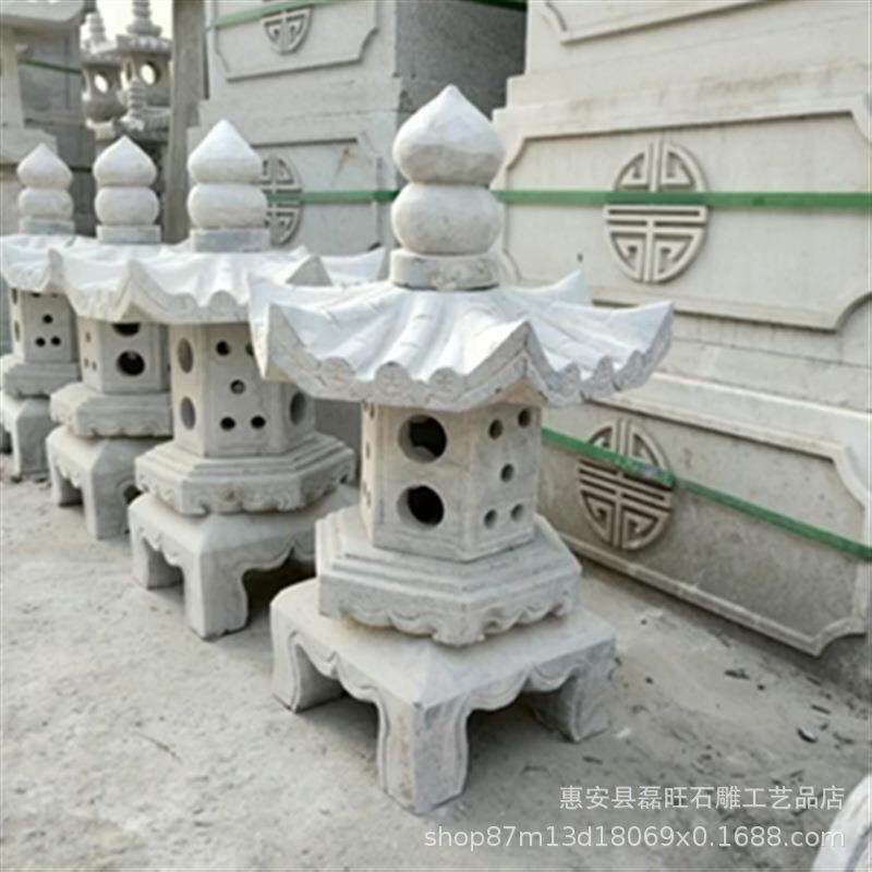 石雕户外中式仿古 太阳能灯摆件庭院草坪别墅花园落地石灯笼装饰