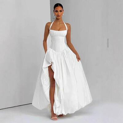 Sweet One Shoulder Backless Dress Evening Dresses Halter