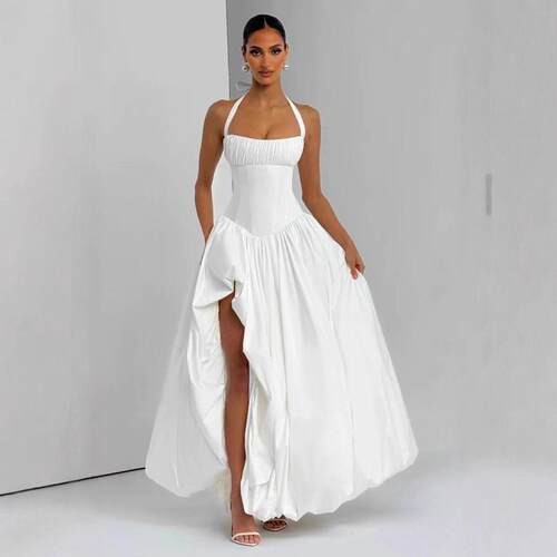 Sweet One Shoulder Backless Dress Evening Dresses Halter