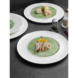 创意陶瓷冷盘盘中式圆意境盘盘餐具西餐盘平板冷盘盘甜品盘