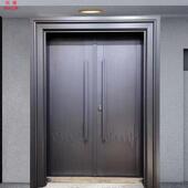 锌合金别墅双开 庭院门农村玻璃门自建房四 关大门防盗入户门家装