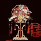 团扇结婚新娘diy材料婚礼秀禾婚扇高级扇子喜扇手工成品中式 双面