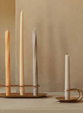 简约现代黑色金色铁艺烛台酒店别墅客厅样板房玄关售楼处卧室摆件