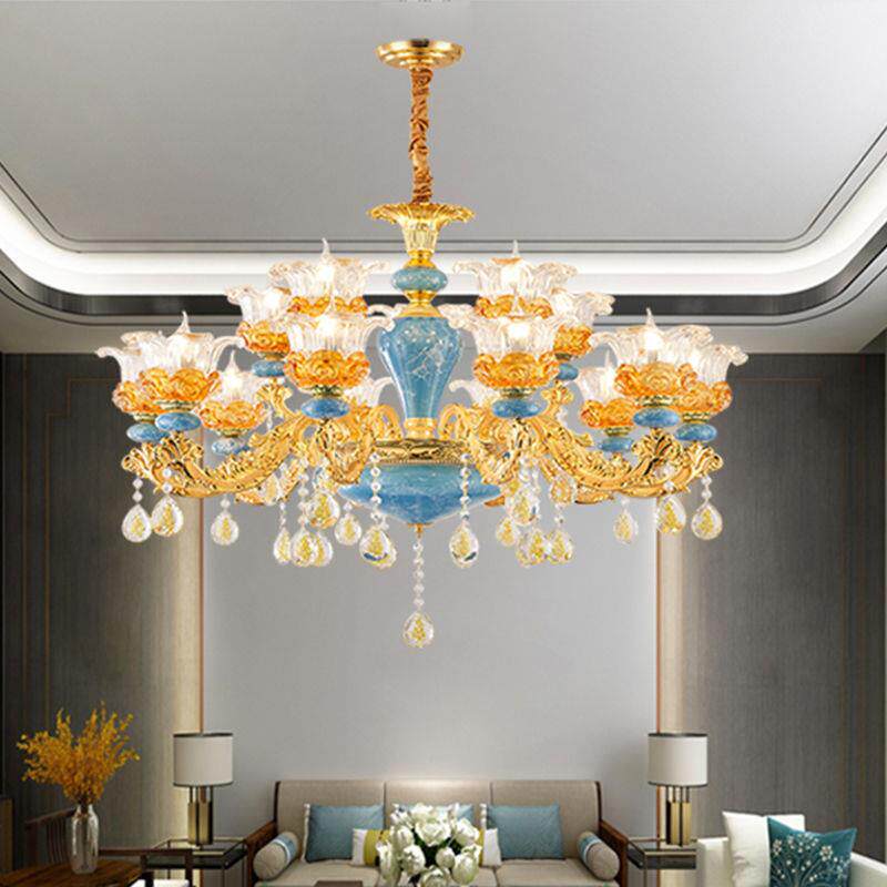 欧式水晶吊灯现代简约客厅吊灯大气轻奢餐厅卧室灯豪华别墅大厅灯