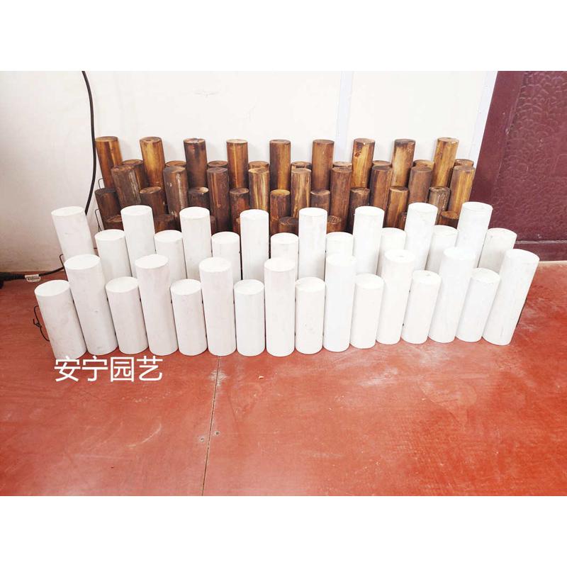 实木碳化白桦木杉木栅栏围墙错落摆放木段橱窗装饰田园竹篱笆围栏