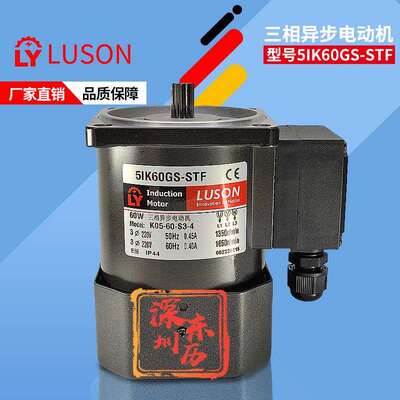 昆山如展电机5IK60GS-STF三相异步电动机LUSON马达K05-60-S3-4