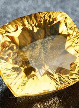 亏本捡漏价 46.55克拉大颗粒黄晶裸石戒面千禧切工 支持私人定制