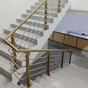 304不锈钢扶手楼梯栏杆工程护栏自装 别墅室内方管楼梯扶手立柱厂