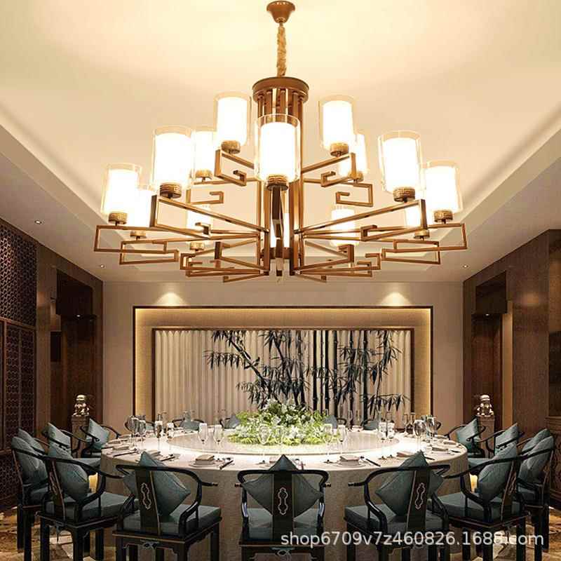 新中式吊143灯气客厅室灯中国家用风餐厅灯仿古饭大店酒卧楼包厢