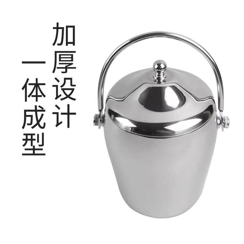 不锈钢冰粒桶商用酒吧KTV洋酒香槟桶家用创意装小冰块保温桶带盖