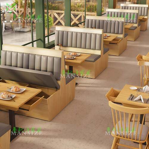 主题餐厅面馆米线店茶楼卡座餐厅饭店日料小吃店桌椅组合靠墙沙发