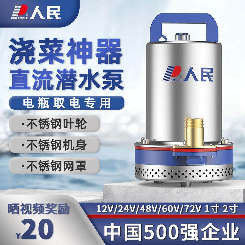 人民电器直流潜水泵12V24V48V60V电瓶新款家用抽水机农用灌溉排污