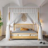 民家具实木床东南亚风格 古床 宿客栈双人床原复木色网红四无品牌