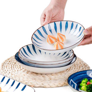 日式碗套装家用组合碟子菜碟陶瓷餐具鱼盘子创意新款