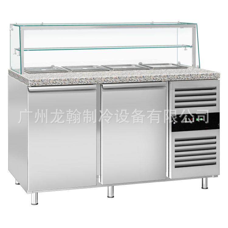 冷藏水果捞展示柜商用冰箱操作台披萨撒料台沙拉工作台带玻璃罩