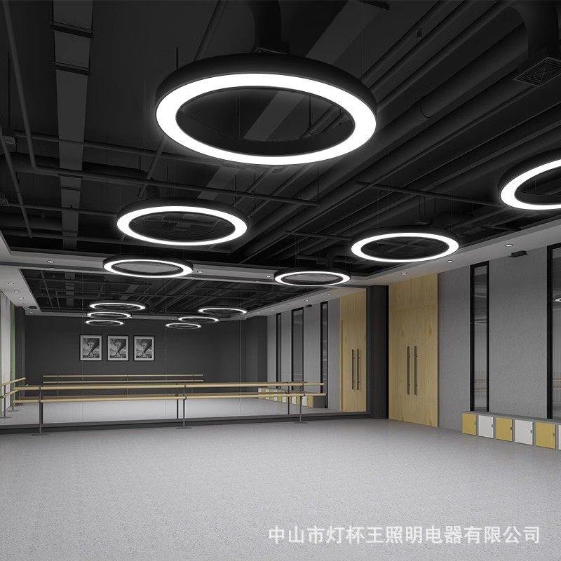 公室led吊灯会议室现简约实心圆形健身房店铺商用蓝天白云灯